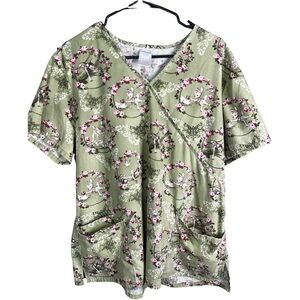 Disney Bambi And Thumper Women’s Scrub Top XL